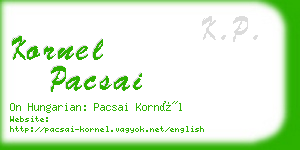 kornel pacsai business card